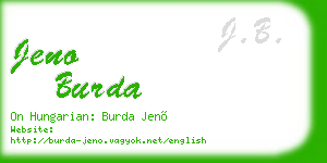 jeno burda business card