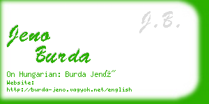 jeno burda business card
